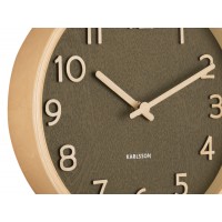 Drevené nástenné hodiny Karlsson KA5851MG, zelená 22cm  